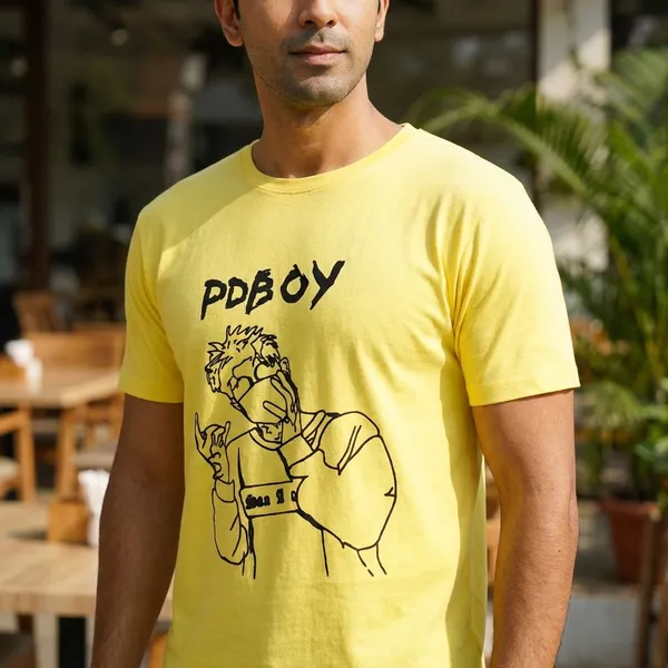 Yellow_Polycotton_Premium_T_Shirt_For_Men