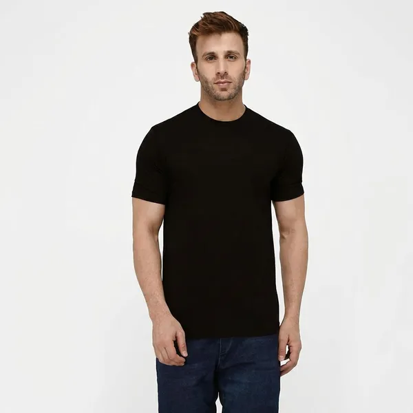 Black_Polycotton_Premium_T_Shirt_For_Men