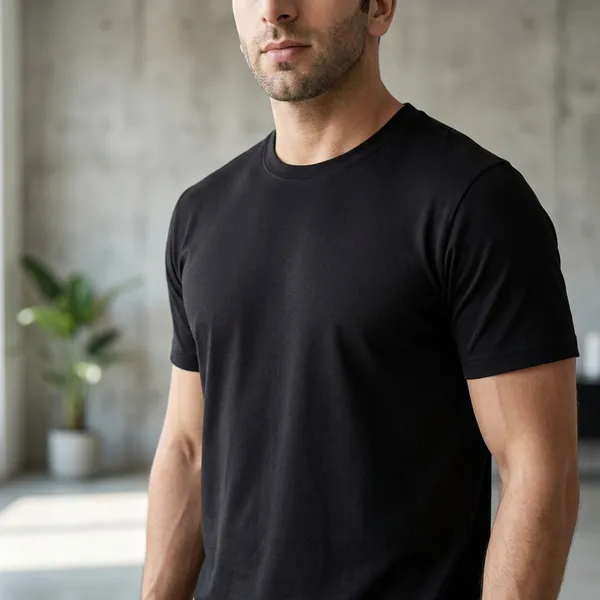 Black_Polycotton_Premium_T_Shirt_For_Men