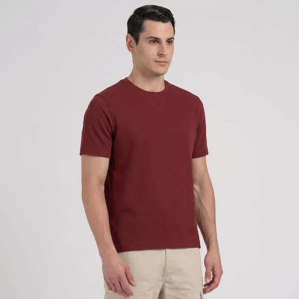 Dark_Red_Twill_Fabric_Premium_T_Shirt_For_Men