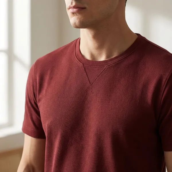 Dark_Red_Twill_Fabric_Premium_T_Shirt_For_Men