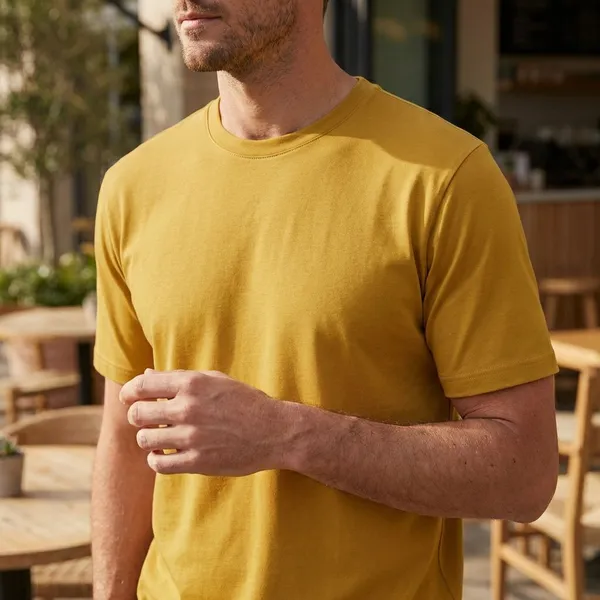 Mustard_Yellow_Twill_Fabric_Premium_T_Shirt_For_Men