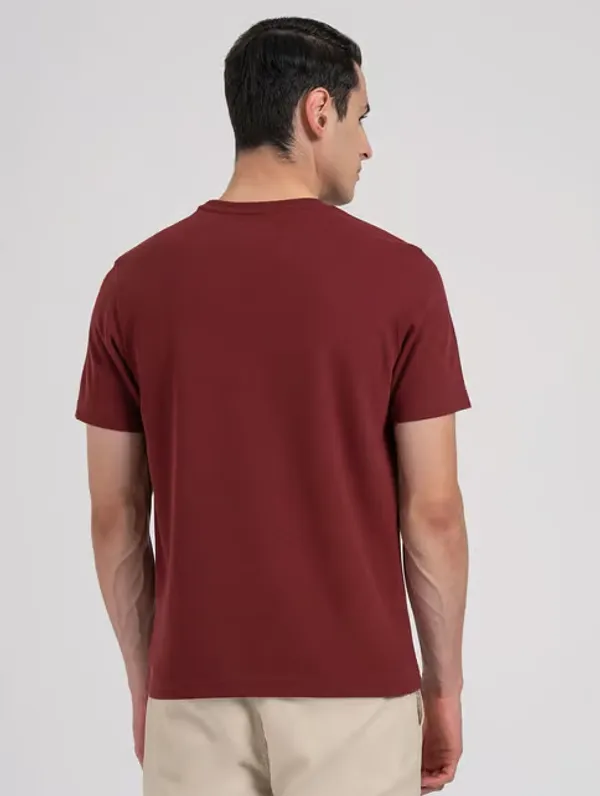 Dark_Red_Twill_Fabric_Premium_T_Shirt_For_Men