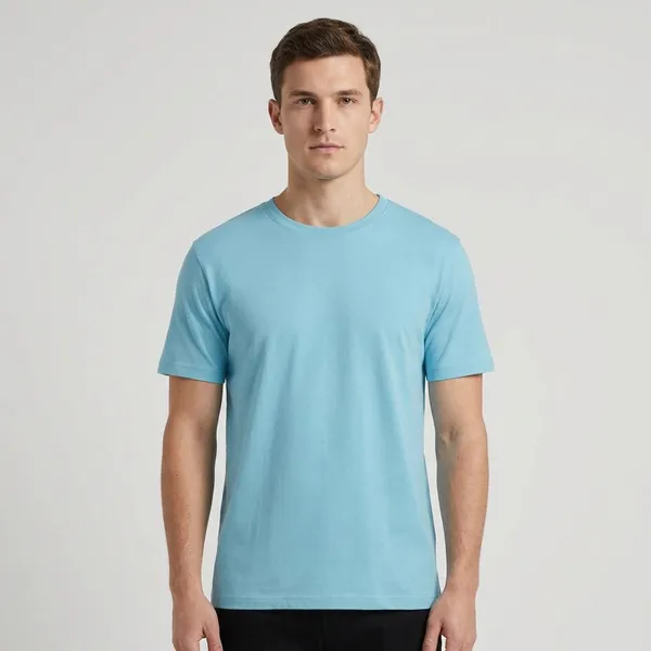Sky_Blue_Twill_Fabric_Premium_T_Shirt_For_Men