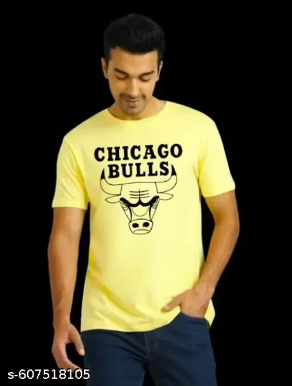 Yellow_Polycotton_Premium_T_Shirt_For_Men