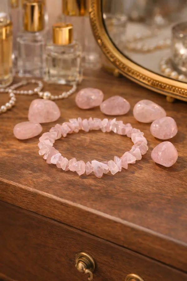 Rose_Quartz_Chips_Stretchable_Bracelet_For_Love,_Emotional_Healing_&_Harmony