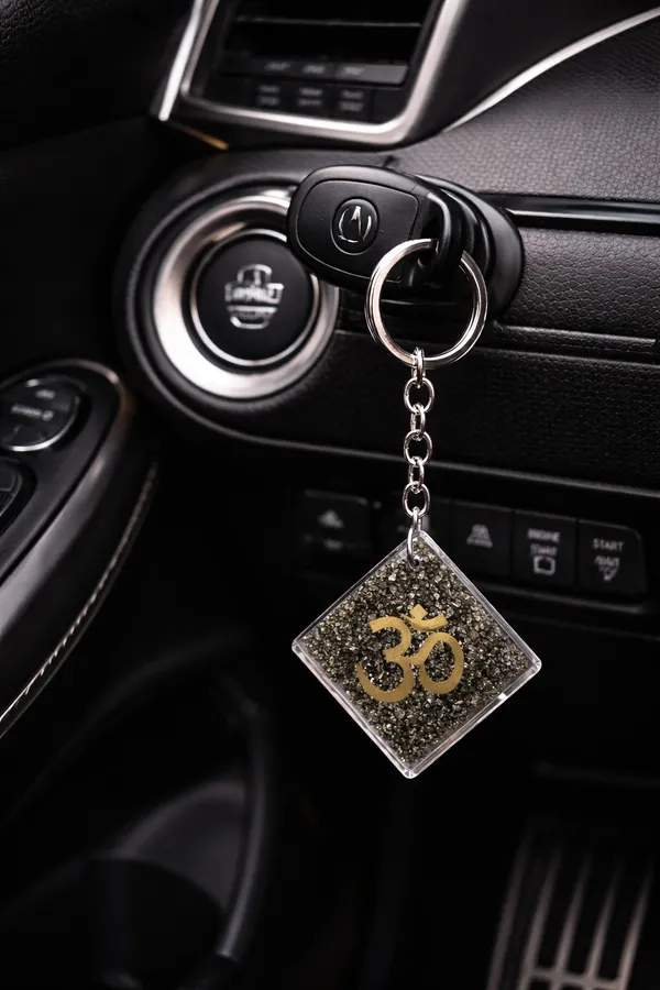 Aum_Blessings_Pyrite_Keychain_–_Energy_Protection_&_Prosperity_Charm