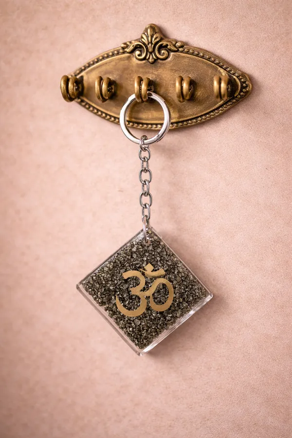 Aum_Blessings_Pyrite_Keychain_–_Energy_Protection_&_Prosperity_Charm