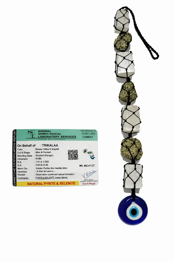Raw_Pyrite_Stone_&_Selenite_With_Evil_Eye_Hanging_Charm_For_Wealth_Protection_&_Energy_Cleansing