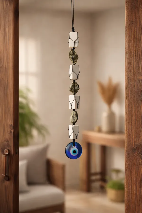 Raw_Pyrite_Stone_&_Selenite_With_Evil_Eye_Hanging_Charm_For_Wealth_Protection_&_Energy_Cleansing