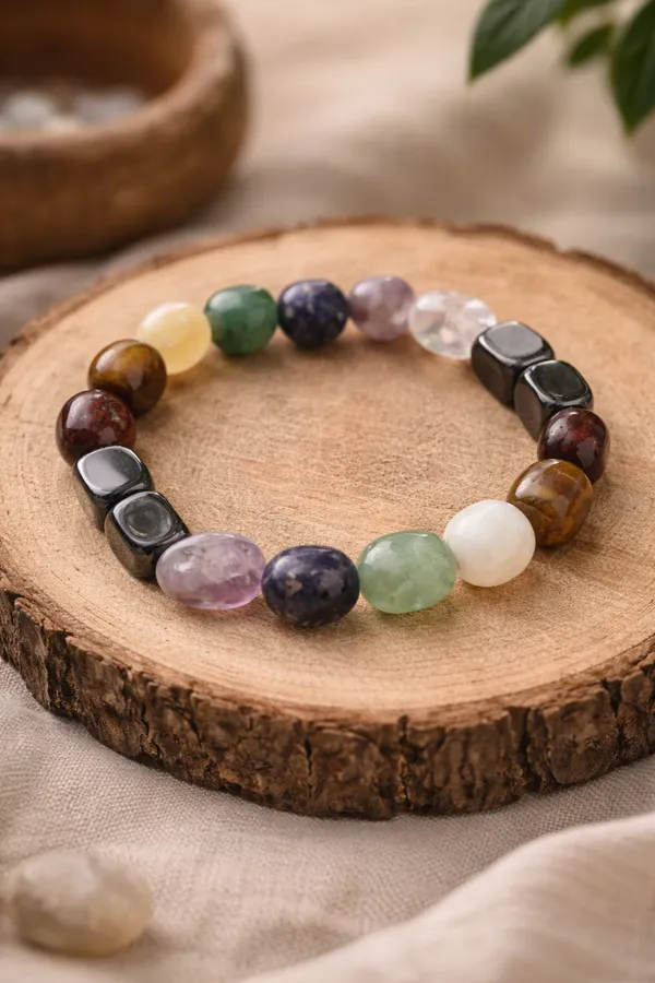 7_Chakra_Hematite_Crystal_Tumble_Bracelet_–_Energy_Balance,_Protection_&_Grounding