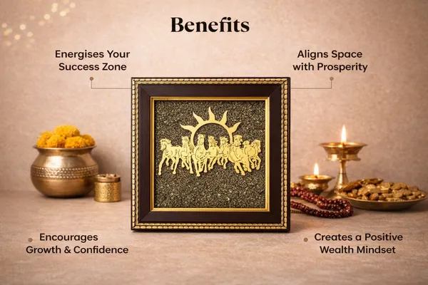 Raw_Pyrite_7_Horses_Frame_With_Vyapar_Vriddhi_Frame_–_Business_Growth_&_Prosperity_Combo