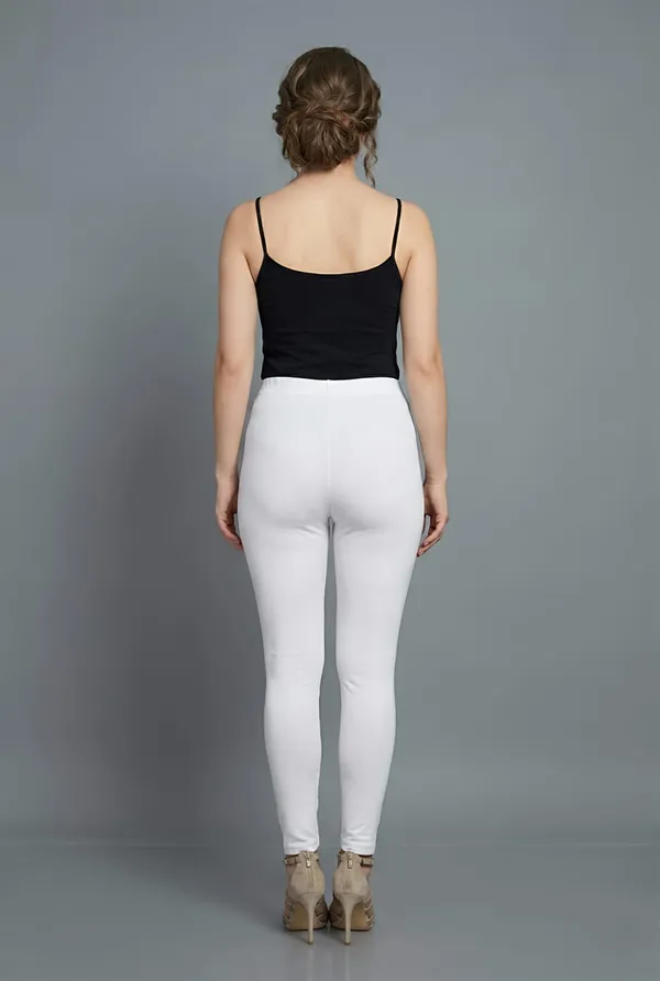 White_Cotton_Lycra_Premium_Ankle_Length_Leggings_For_Women