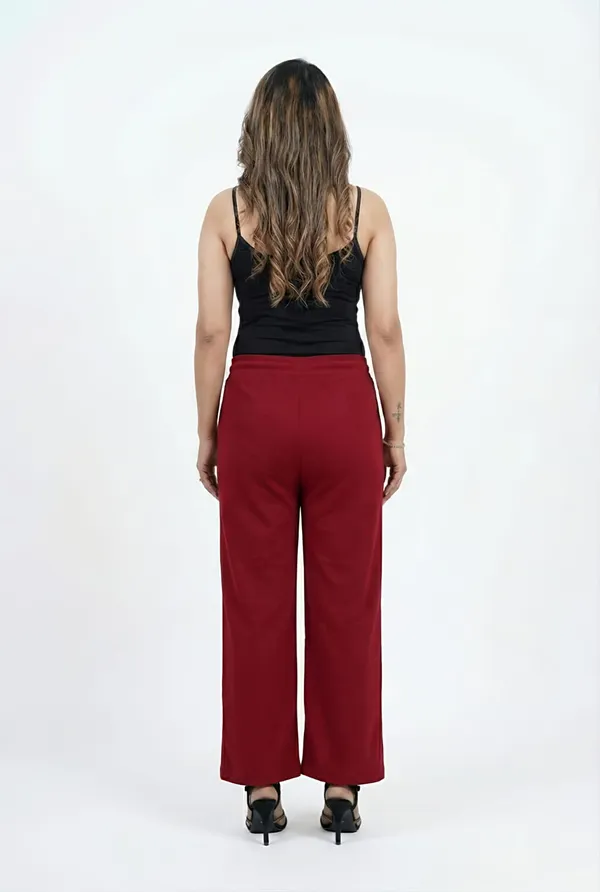 Maroon_Viscose_Premium_Imported_Knitted_Palazzo_Pants_For_Women