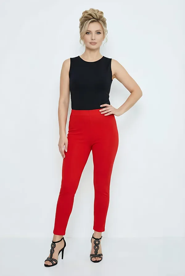Red_Cotton_Lycra_Premium_Ankle_Length_Leggings_For_Women