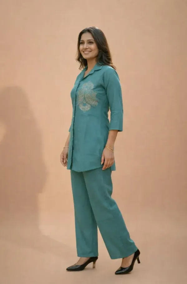 Teal_Green_Premium_Vatican_Embroidered_Co-Ord_Set_For_Women