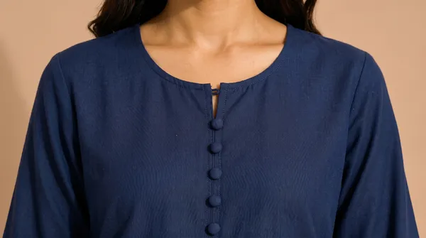Women's_Navy_Blue_Kurta_&_White_Pant_Set_with_Lace_Detailing