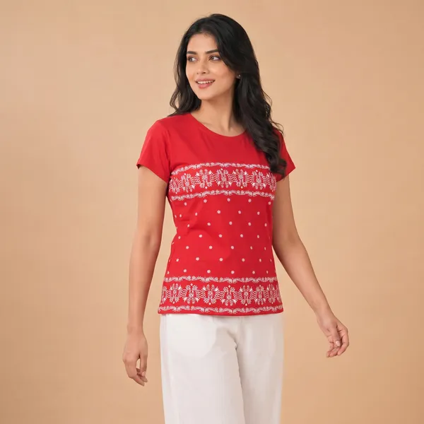 Red_Floral_Print_Cotton_T-Shirt
