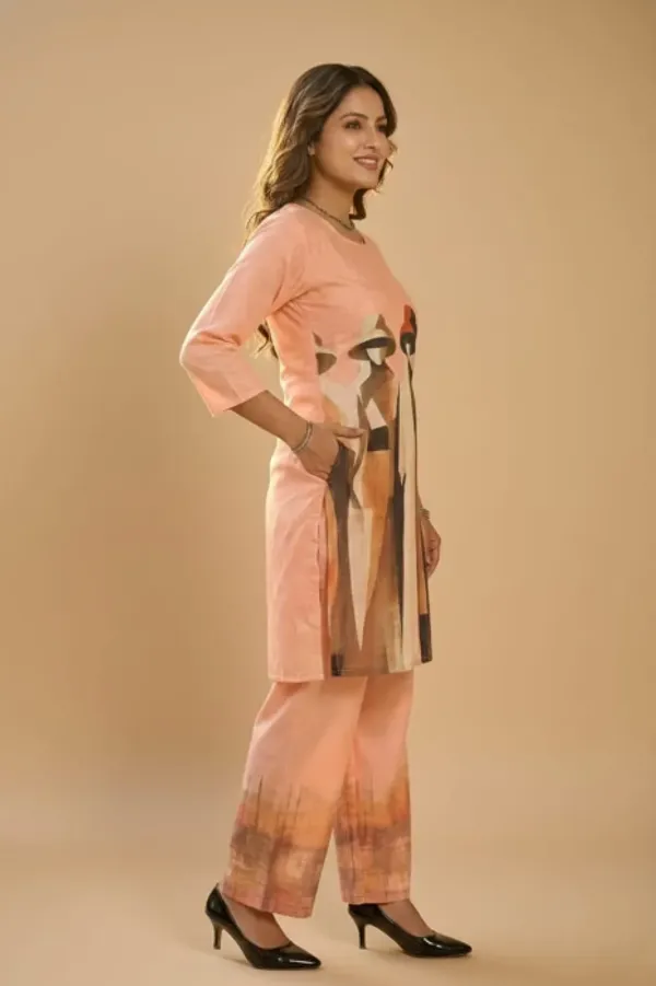 Peach_Premium_Silk_Printed_Co-Ord_Set_For_Women