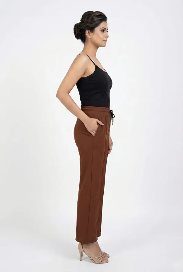 Brown_Viscose_Premium_Imported_Knitted_Palazzo_Pants_For_Women