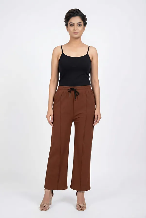 Brown_Viscose_Premium_Imported_Knitted_Palazzo_Pants_For_Women