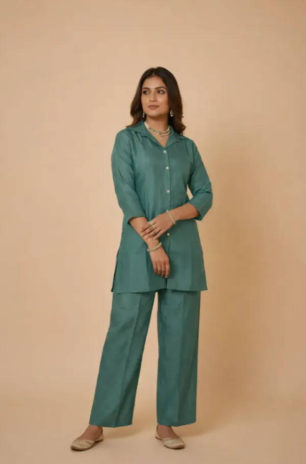 Teal_Green_Premium_Vatican_Solid_Co-Ord_Set_For_Women