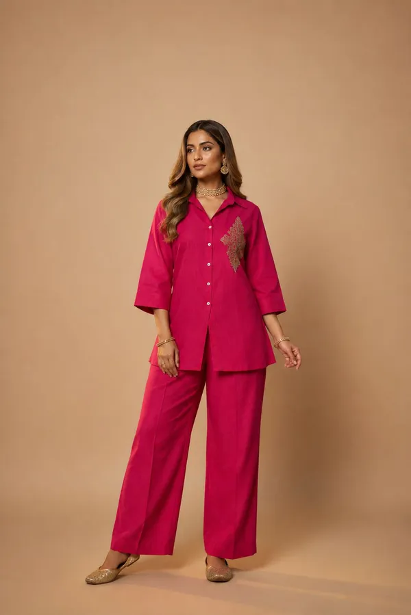 Women's_Embroidered_Pink_Co-Ord_Set