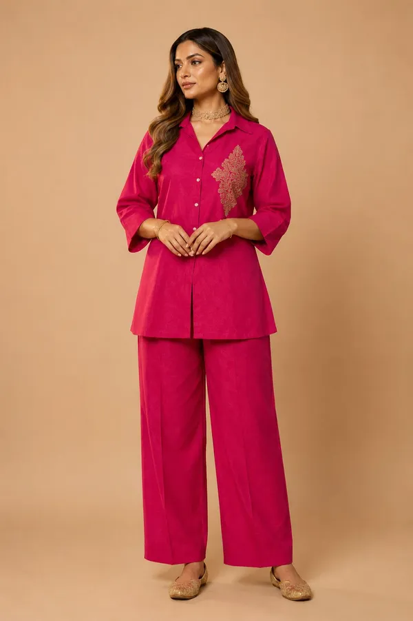 Women's_Embroidered_Pink_Co-Ord_Set