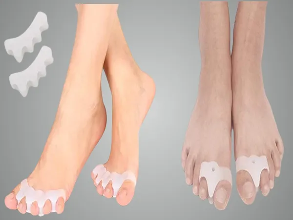 White_Toe_Separator_For_Feet_Toe_Spacers_Correct_Toes_Yoga_Silicone_Hammer_Toe_Corrector_For_Women_&_Men_Correct_Toe_Straighteners_For_Overlapping_Toes_Combo_of_4