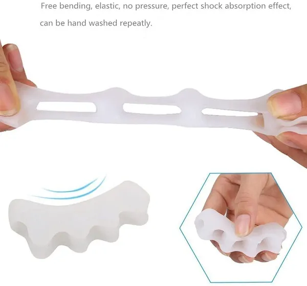 White_Toe_Separator_For_Feet_Toe_Spacers_Correct_Toes_Yoga_Silicone_Hammer_Toe_Corrector_For_Women_&_Men_Correct_Toe_Straighteners_For_Overlapping_Toes_Combo_of_4