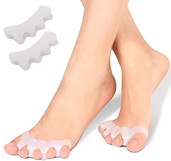 White_Toe_Separator_For_Feet_Toe_Spacers_Correct_Toes_Yoga_Silicone_Hammer_Toe_Corrector_For_Women_&_Men_Correct_Toe_Straighteners_For_Overlapping_Toes_Combo_of_4