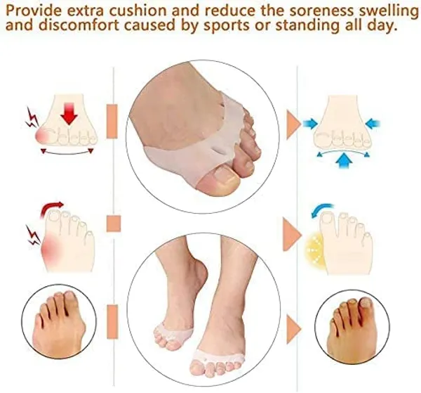 White_Toe_Separator_For_Feet_Toe_Spacers_Correct_Toes_Yoga_Silicone_Hammer_Toe_Corrector_For_Women_&_Men_Correct_Toe_Straighteners_For_Overlapping_Toes_Combo_of_4