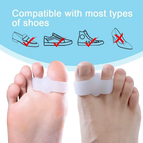 White_Toe_Separator_For_Feet_Toe_Spacers_Correct_Toes_Yoga_Silicone_Hammer_Toe_Corrector_For_Women_&_Men_Correct_Toe_Straighteners_For_Overlapping_Toes