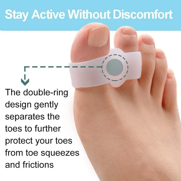 White_Toe_Separator_For_Feet_Toe_Spacers_Correct_Toes_Yoga_Silicone_Hammer_Toe_Corrector_For_Women_&_Men_Correct_Toe_Straighteners_For_Overlapping_Toes