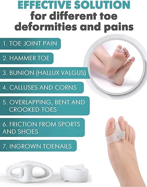 White_Toe_Separator_For_Feet_Toe_Spacers_Correct_Toes_Yoga_Silicone_Hammer_Toe_Corrector_For_Women_&_Men_Correct_Toe_Straighteners_For_Overlapping_Toes