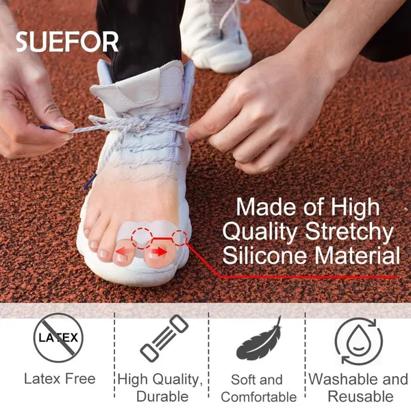 White_Toe_Separator_For_Feet_Toe_Spacers_Correct_Toes_Yoga_Silicone_Hammer_Toe_Corrector_For_Women_&_Men_Correct_Toe_Straighteners_For_Overlapping_Toes
