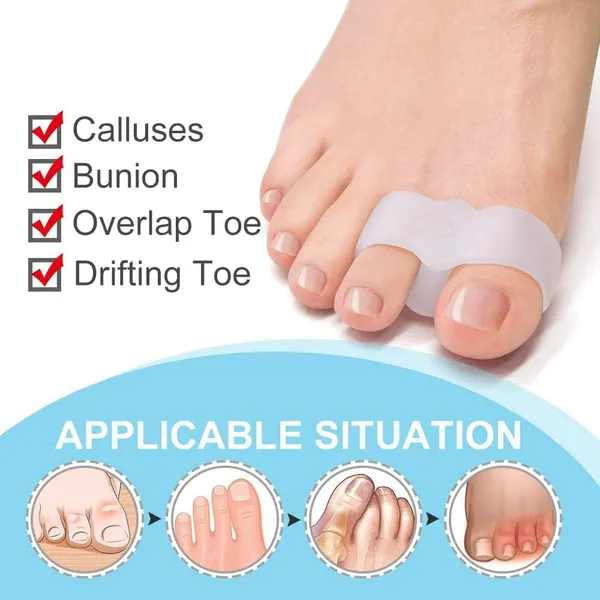 White_Toe_Separator_For_Feet_Toe_Spacers_Correct_Toes_Yoga_Silicone_Hammer_Toe_Corrector_For_Women_&_Men_Correct_Toe_Straighteners_For_Overlapping_Toes
