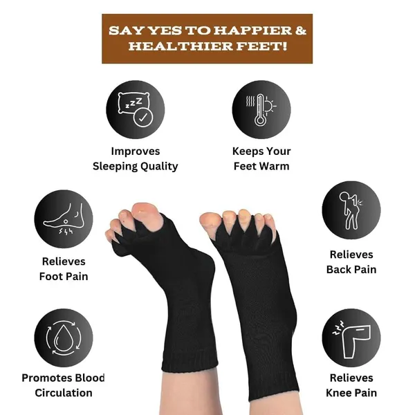 Black_Cotton_Foot_Alignment_Socks_5_Finger_Toe_Separator_For_Men_&_Women_Plantar_Fasciitis_Leg_Foot_Pain_Relief_Bunion_Corrector_Hallux_Valgus_Orthopaedic_Socks_For_Office_Yoga_Gym