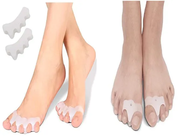 White_Toe_Separator_For_Feet_Toe_Spacers_Correct_Toes_Yoga_Silicone_Hammer_Toe_Corrector_For_Women_&_Men_Correct_Toe_Straighteners_For_Overlapping_Toes_Combo_of_4