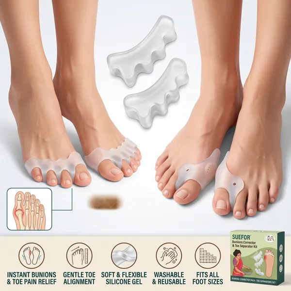 White_Toe_Separator_For_Feet_Toe_Spacers_Correct_Toes_Yoga_Silicone_Hammer_Toe_Corrector_For_Women_&_Men_Correct_Toe_Straighteners_For_Overlapping_Toes