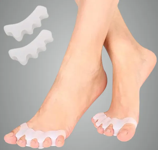 White_Toe_Separator_For_Feet_Toe_Spacers_Correct_Toes_Yoga_Silicone_Hammer_Toe_Corrector_For_Women_&_Men_Correct_Toe_Straighteners_For_Overlapping_Toes