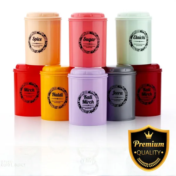 8_Pcs_multi_color_spice_and_masala_jar