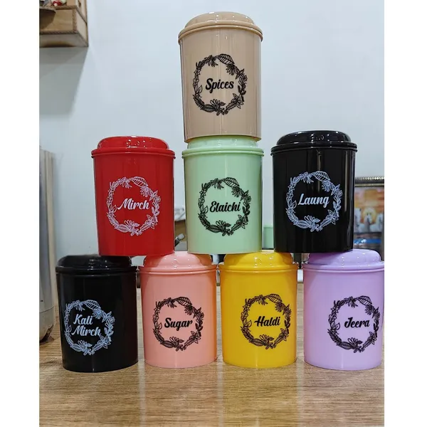 8_Pcs_multi_color_spice_and_masala_jar