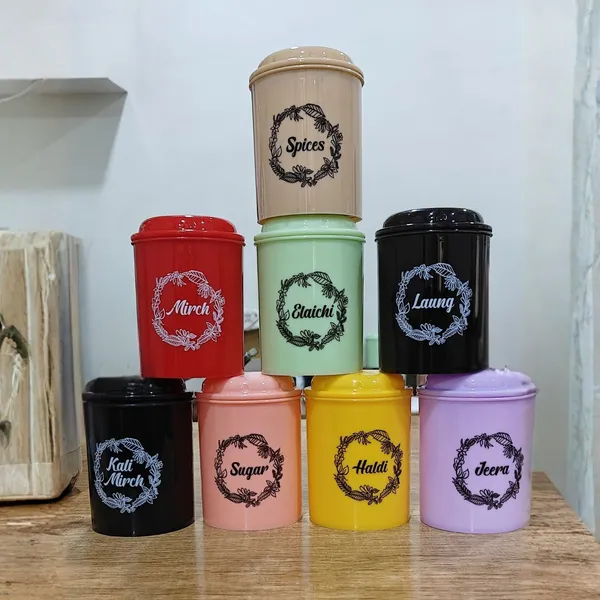8_Pcs_multi_color_spice_and_masala_jar