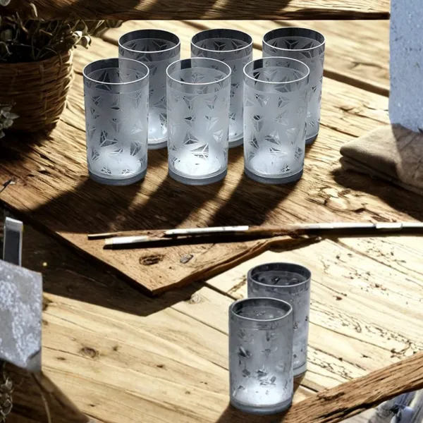 Set_Of_9_Transparent_Daimond_Cut_Serving_Glass