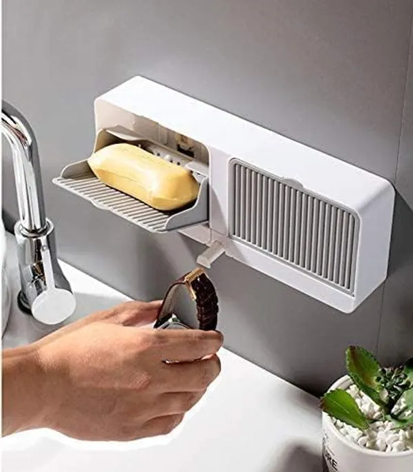 White_Color_Bathroom_Soap_Dish_Dispenser_Drainage