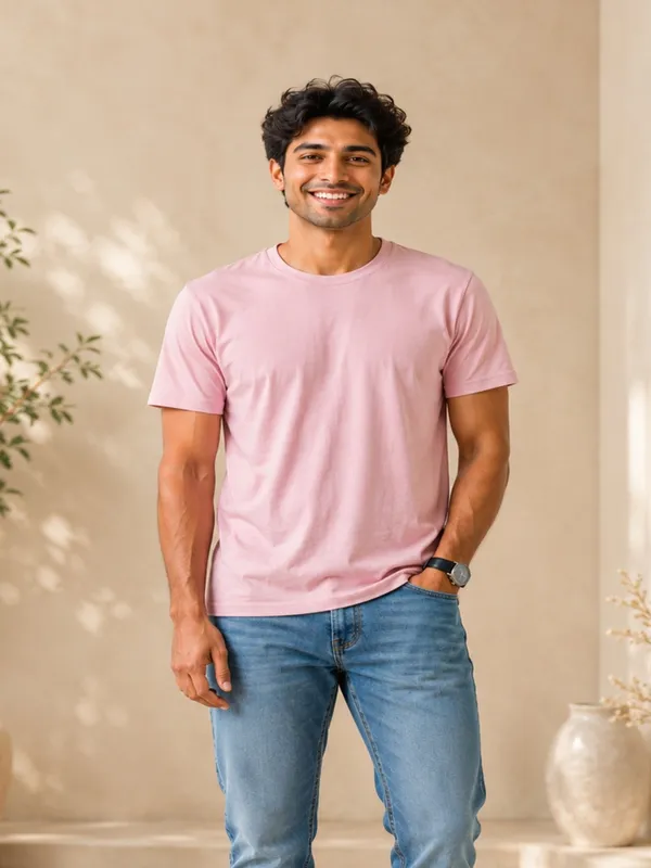 Men's_Cotton_T-shirt,_Pink