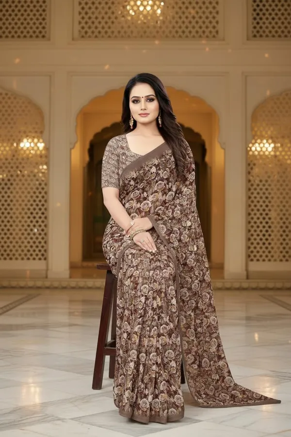 Brown_Premium_Satin_Silk_Saree_For_Women