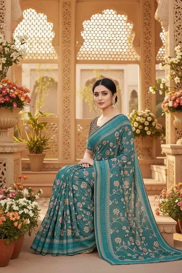 Midnight_Blue_Premium_Cotton_Saree_For_Women