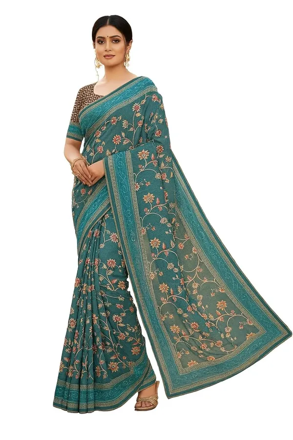 Midnight_Blue_Premium_Cotton_Saree_For_Women